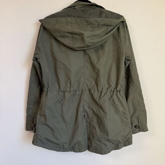 Oneill Army Green Hooded Utility Cargo Jacket Small Cargo Fishermans Coat Parka - Picture 9 of 13